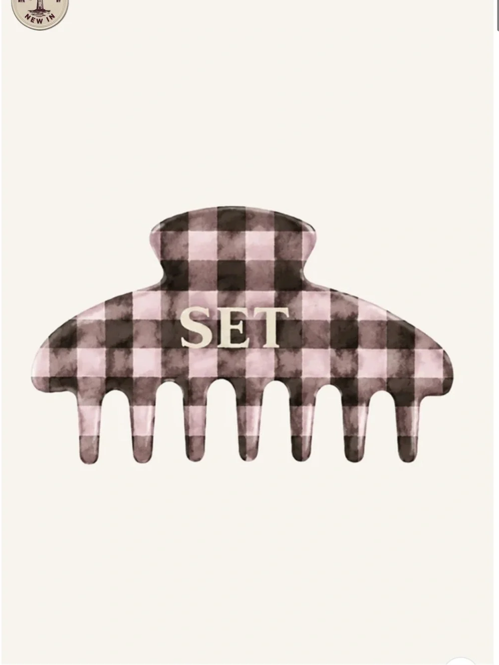 Set active gingham claw clip